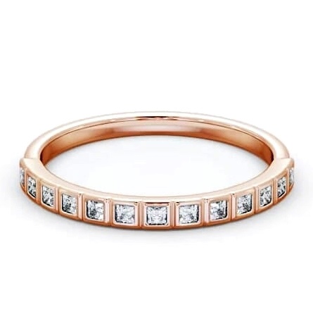 Half Eternity Princess Diamond Unique Bezel Set Ring 9K Rose Gold HE55_RG_THUMB1