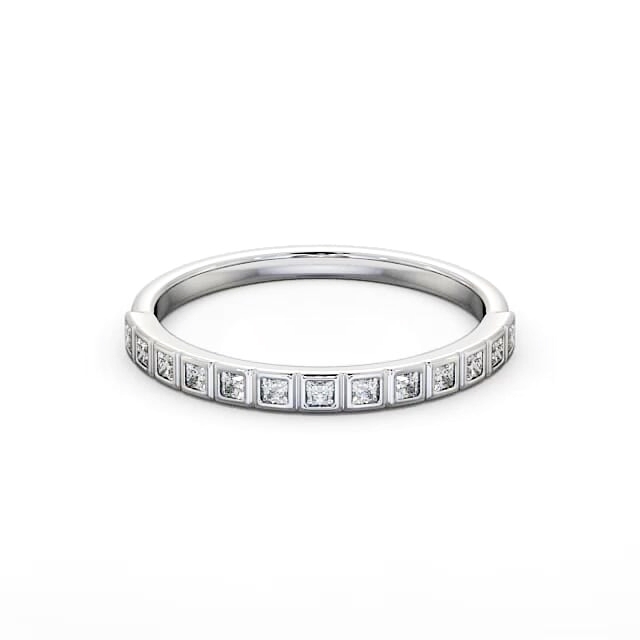 Half Eternity Princess Diamond Ring Platinum - Kelsie HE55_WG_HAND