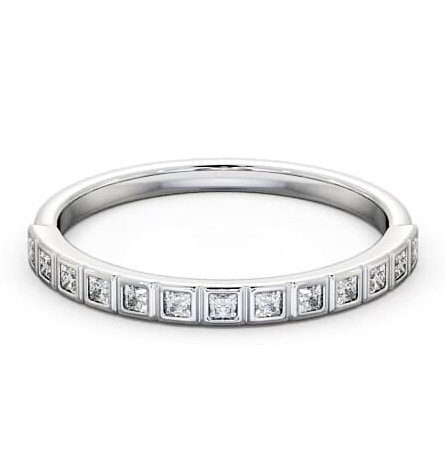 Half Eternity Princess Diamond Unique Bezel Set Ring 18K White Gold HE55_WG_THUMB2 