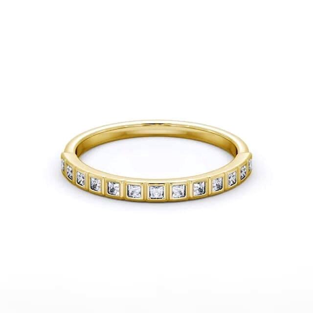 Half Eternity Princess Diamond Ring 18K Yellow Gold - Kelsie HE55_YG_HAND