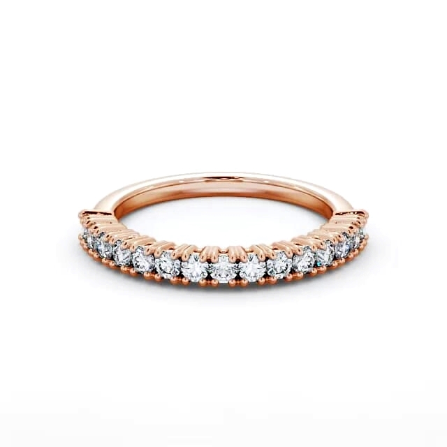 Half Eternity Round Diamond Ring 9K Rose Gold - Violeta HE57_RG_HAND