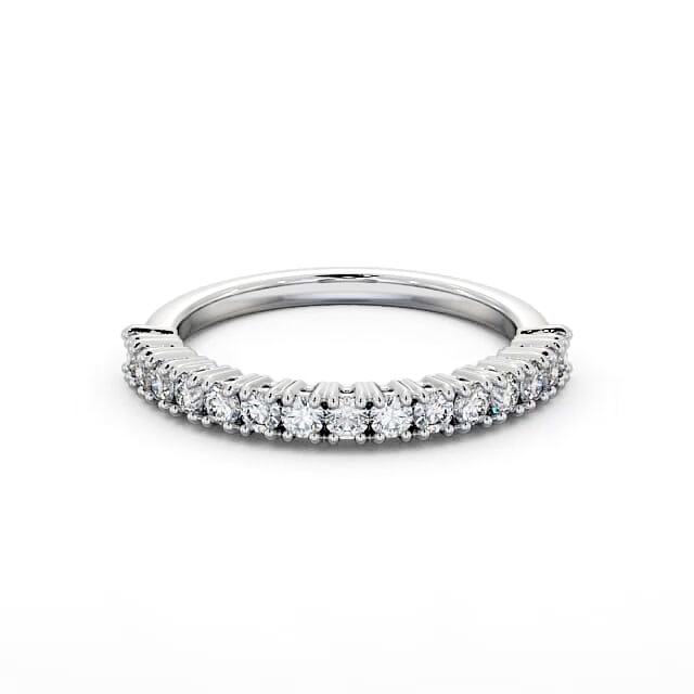 Half Eternity Round Diamond Ring 18K White Gold - Violeta HE57_WG_HAND