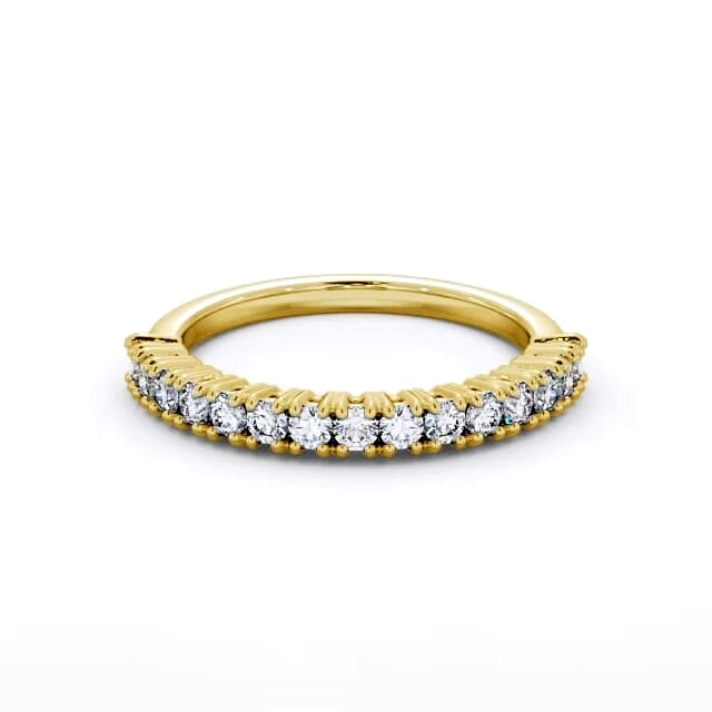 Half Eternity Round Diamond Ring 9K Yellow Gold - Violeta HE57_YG_HAND