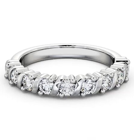 Half Eternity Round Diamond Contemporary Style Ring 18K White Gold HE58_WG_THUMB1
