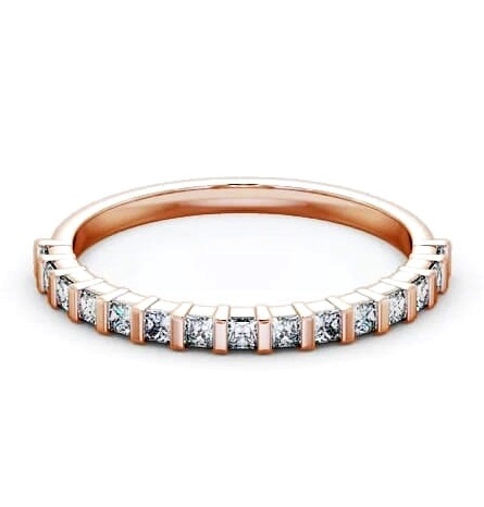 Half Eternity Princess Diamond Tension Set Ring 18K Rose Gold HE5_RG_THUMB1