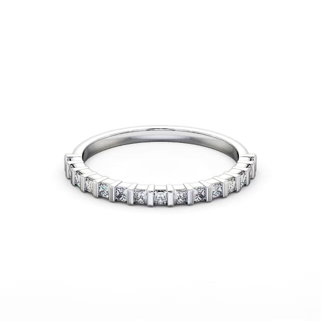 Half Eternity Princess Diamond Ring 18K White Gold - Yareni HE5_WG_HAND