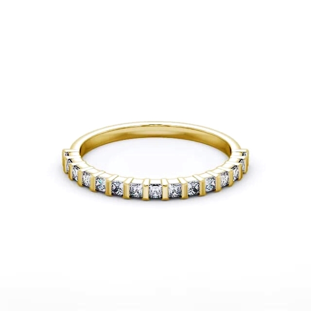 Half Eternity Princess Diamond Ring 18K Yellow Gold - Yareni HE5_YG_HAND
