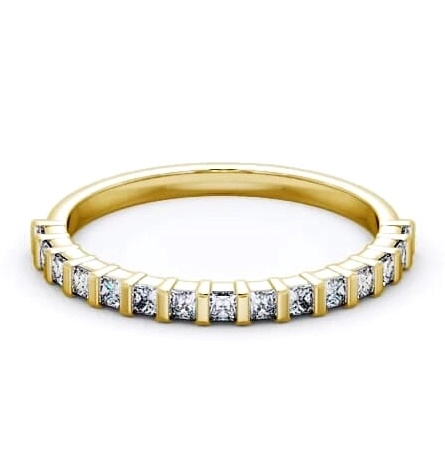 Half Eternity Princess Diamond Tension Set Ring 18K Yellow Gold HE5_YG_THUMB1