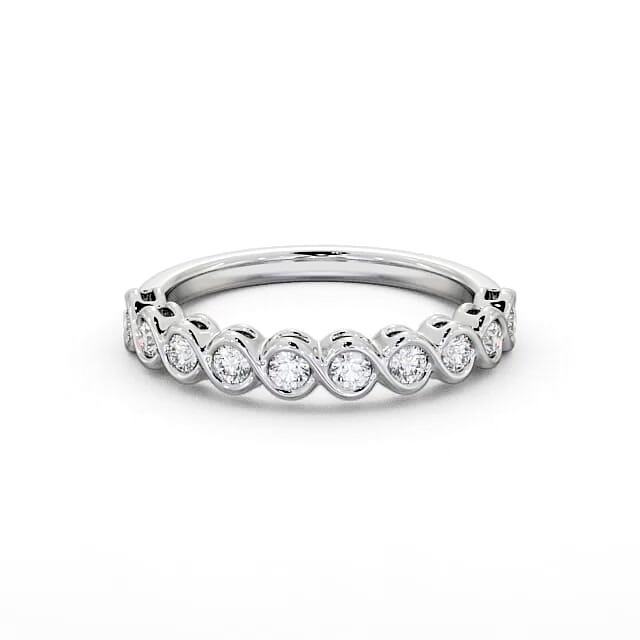 Half Eternity Round Diamond Ring Platinum - Kamora HE60_WG_HAND