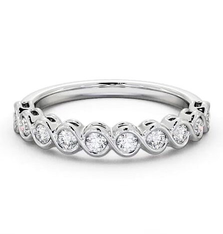 Half Eternity Round Diamond Unique Bezel Set Ring 9K White Gold HE60_WG_THUMB2 