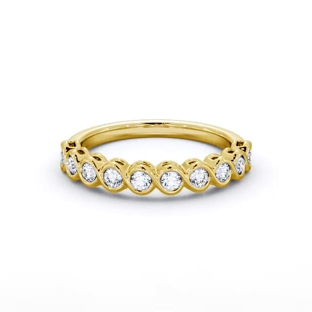 Half Eternity Round Diamond Ring 9K Yellow Gold - Kamora HE60_YG_HAND