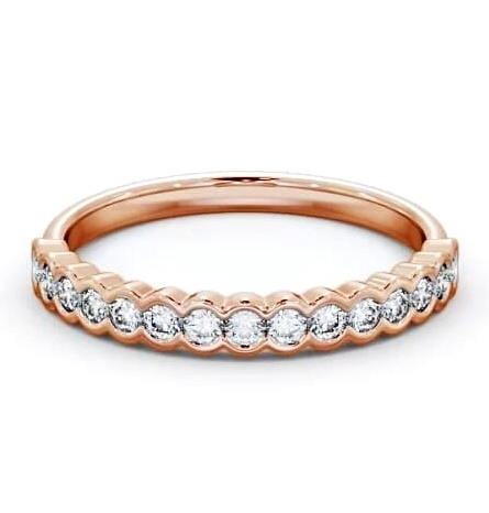 Half Eternity Round Diamond Open Bezel Setting Ring 18K Rose Gold HE61_RG_THUMB2 