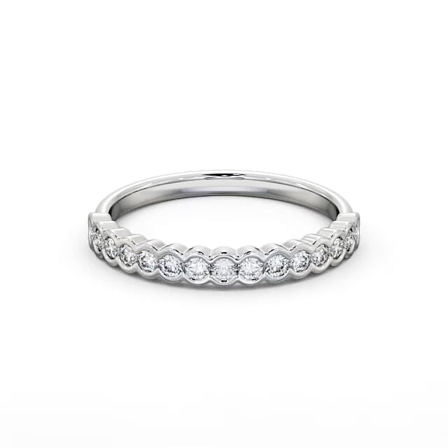 Half Eternity Round Diamond Ring 18K White Gold - Niya HE61_WG_HAND