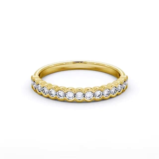 Half Eternity Round Diamond Ring 9K Yellow Gold - Niya HE61_YG_HAND