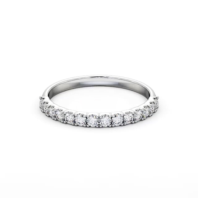 Half Eternity Round Diamond Ring 18K White Gold - Laney HE62_WG_HAND