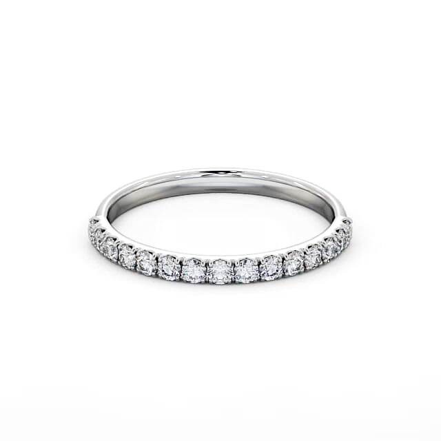 Half Eternity Round Diamond Ring Platinum - Zahria HE63_WG_HAND
