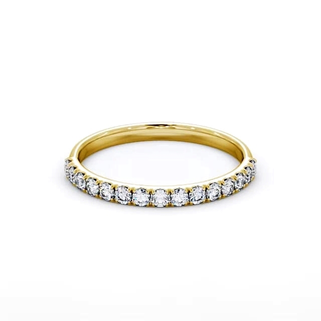 Half Eternity Round Diamond Ring 9K Yellow Gold - Zahria HE63_YG_HAND