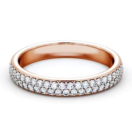 Half Eternity Round Diamond Pave Ring 9K Rose Gold HE64_RG_THUMB1