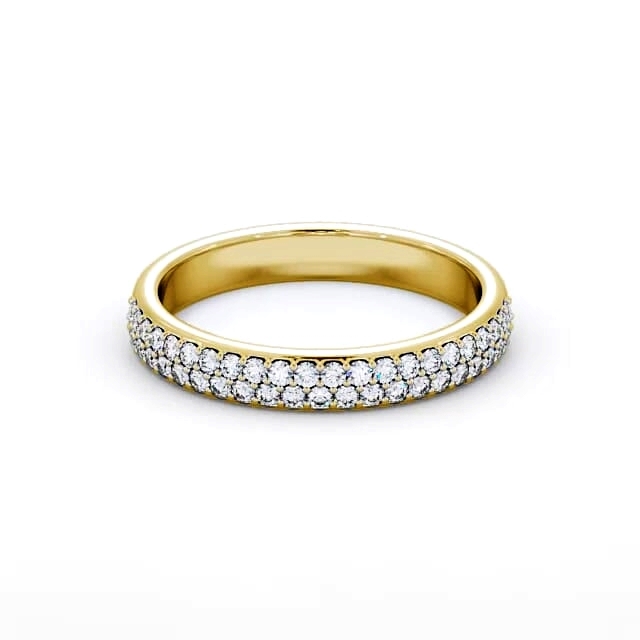 Half Eternity Round Diamond Ring 18K Yellow Gold - Memphis HE64_YG_HAND
