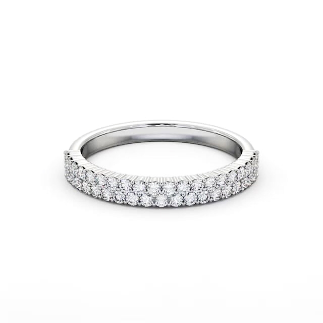 Half Eternity Round Diamond Ring 18K White Gold - Christie HE65_WG_HAND