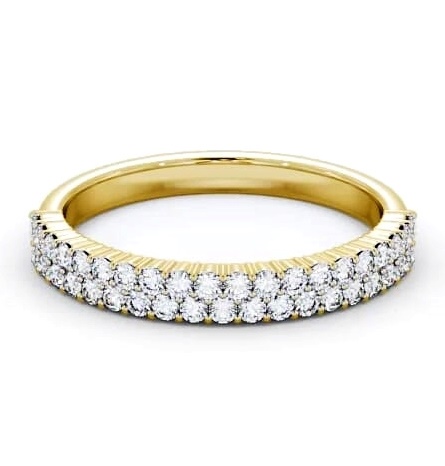 Half Eternity Round Diamond Double Row Ring 18K Yellow Gold HE65_YG_THUMB1