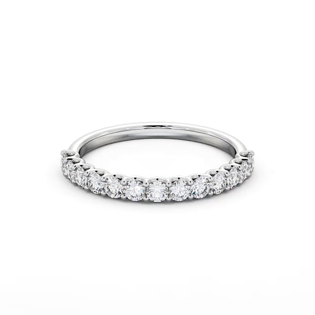 Half Eternity Round Diamond Ring 18K White Gold - Orly HE67_WG_HAND