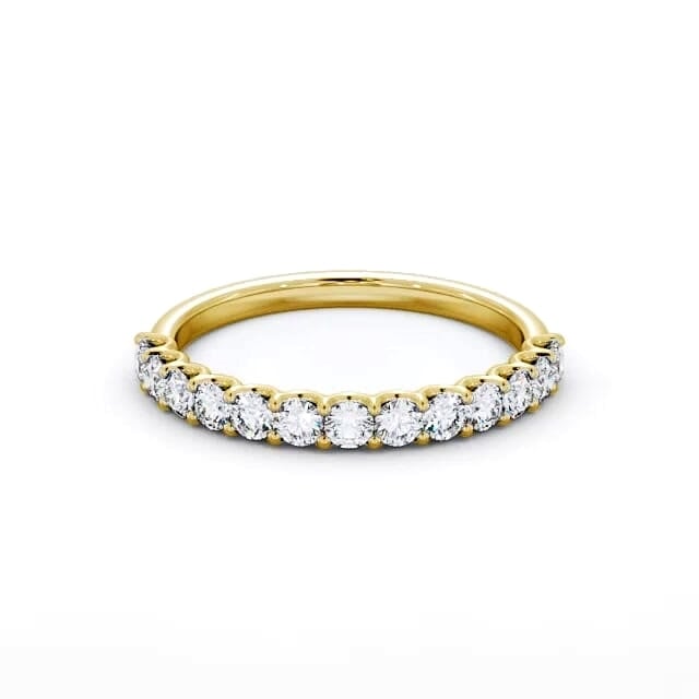 Half Eternity Round Diamond Ring 18K Yellow Gold - Orly HE67_YG_HAND
