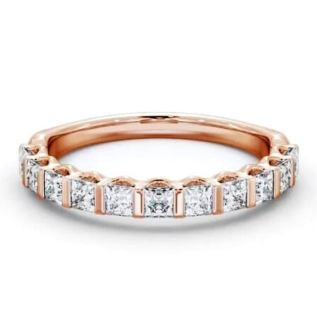 Half Eternity Princess Diamond Tension Set Ring 9K Rose Gold HE68_RG_THUMB1