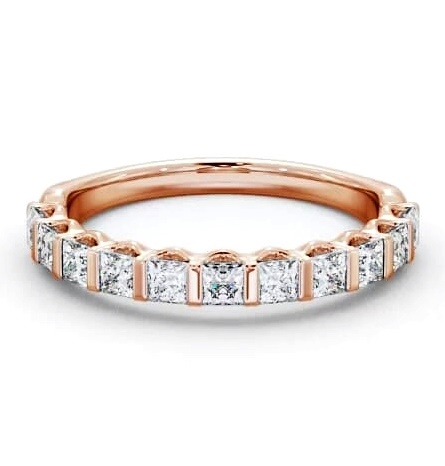 Half Eternity Princess Diamond Tension Set Ring 18K Rose Gold HE68_RG_THUMB2 
