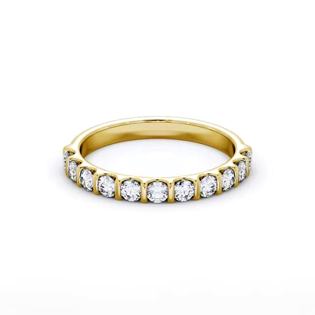 Half Eternity Round Diamond Ring 9K Yellow Gold - Daila HE69_YG_HAND