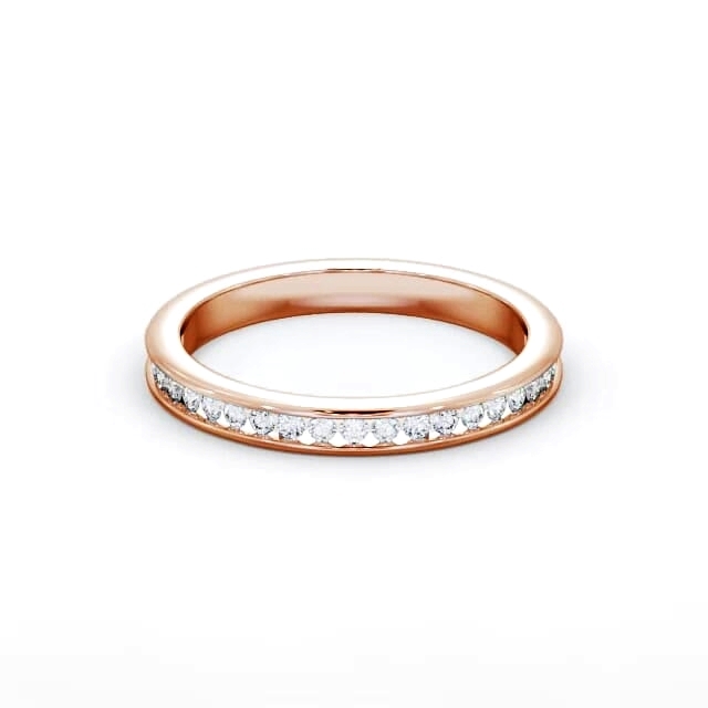 Half Eternity Round Diamond Ring 9K Rose Gold - Fiorella HE6_RG_HAND