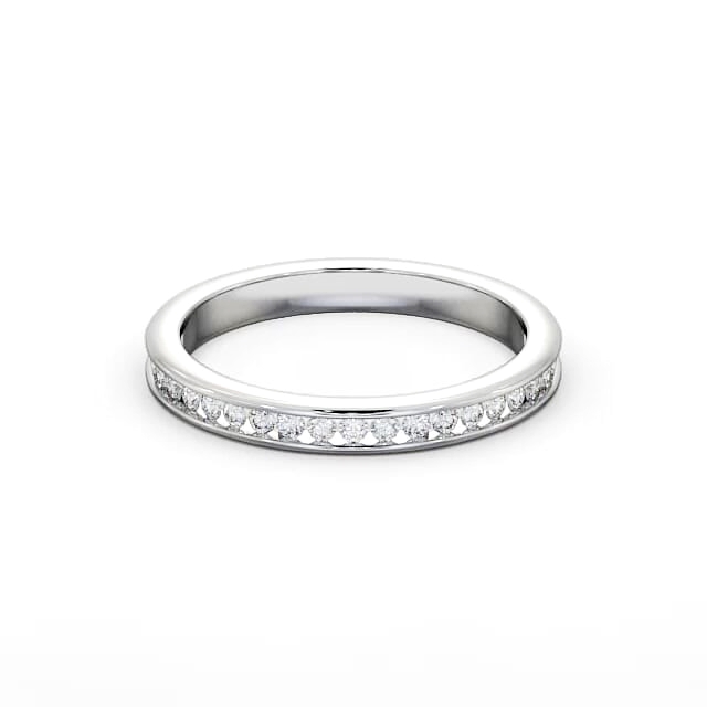Half Eternity Round Diamond Ring 18K White Gold - Fiorella HE6_WG_HAND