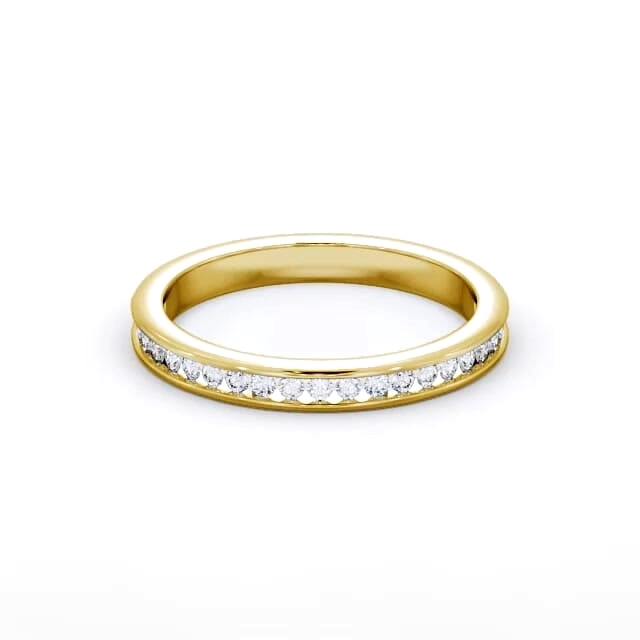 Half Eternity Round Diamond Ring 9K Yellow Gold - Fiorella HE6_YG_HAND