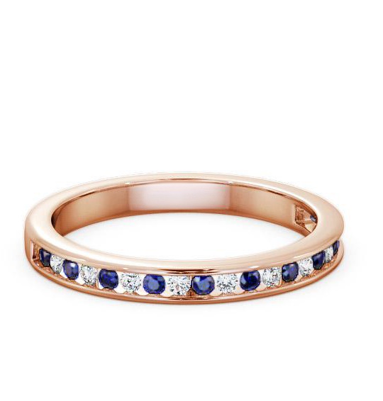Half Eternity Blue Sapphire and Diamond 0.32ct Ring 18K Rose Gold HE6GEM_RG_BS_THUMB1