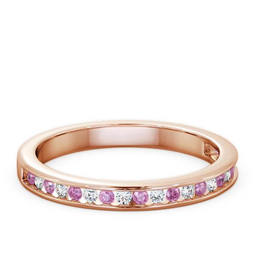 Half Eternity Pink Sapphire and Diamond 0.32ct Ring 18K Rose Gold HE6GEM_RG_PS_THUMB1