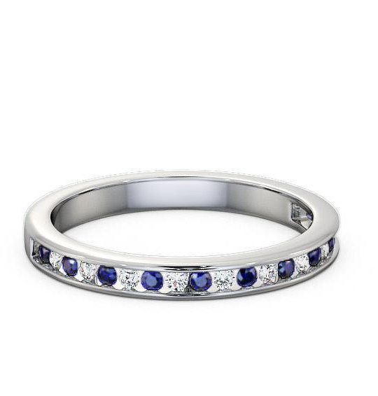 Half Eternity Blue Sapphire and Diamond 0.32ct Ring 18K White Gold HE6GEM_WG_BS_THUMB2 