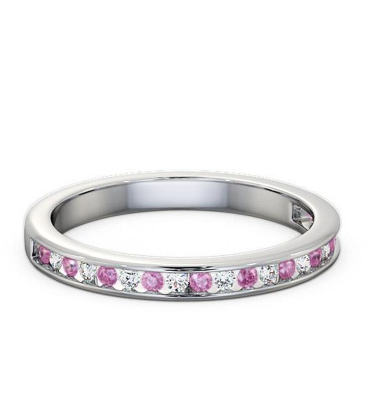 Half Eternity Pink Sapphire and Diamond 0.32ct Ring 9K White Gold HE6GEM_WG_PS_THUMB2 