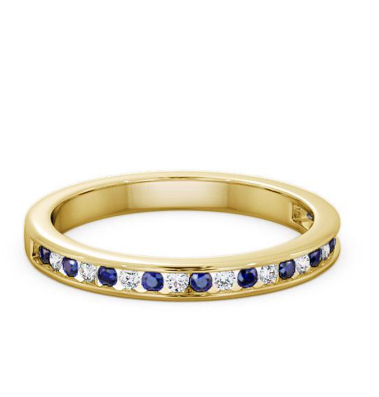 Half Eternity Blue Sapphire and Diamond 0.32ct Ring 18K Yellow Gold HE6GEM_YG_BS_THUMB1