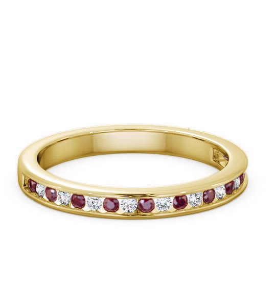 Half Eternity Ruby and Diamond 0.32ct Ring 18K Yellow Gold HE6GEM_YG_RU_THUMB2 