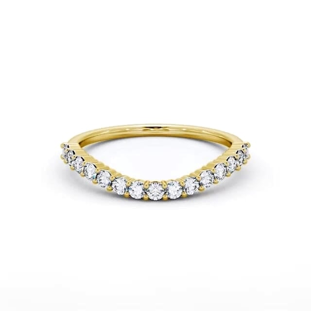 Half Eternity Round Diamond Ring 18K Yellow Gold - Monserrat HE70_YG_HAND