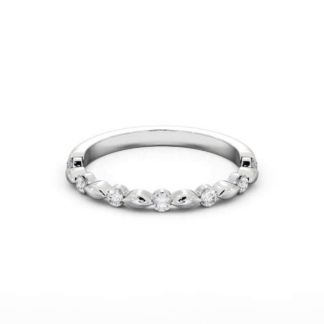 Ladies Round Diamond 0.20ct Wedding Ring 18K White Gold - Ashton HE74_WG_HAND