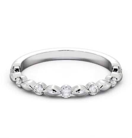 Ladies Round Diamond 0.20ct Dainty Design Wedding Ring 18K White Gold HE74_WG_THUMB1