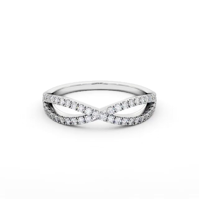 Half Eternity 0.30ct Round Diamond Ring 18K White Gold - Kendra HE75_WG_HAND
