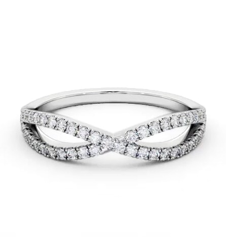 Half Eternity 0.30ct Round Diamond Bow Design Ring 18K White Gold HE75_WG_THUMB1