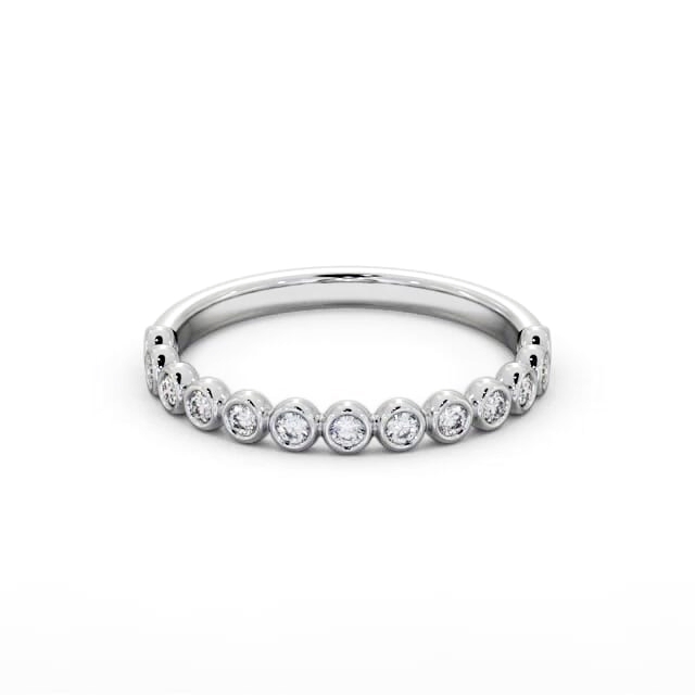 Half Eternity Round Diamond Ring 18K White Gold - Varnika HE76_WG_HAND