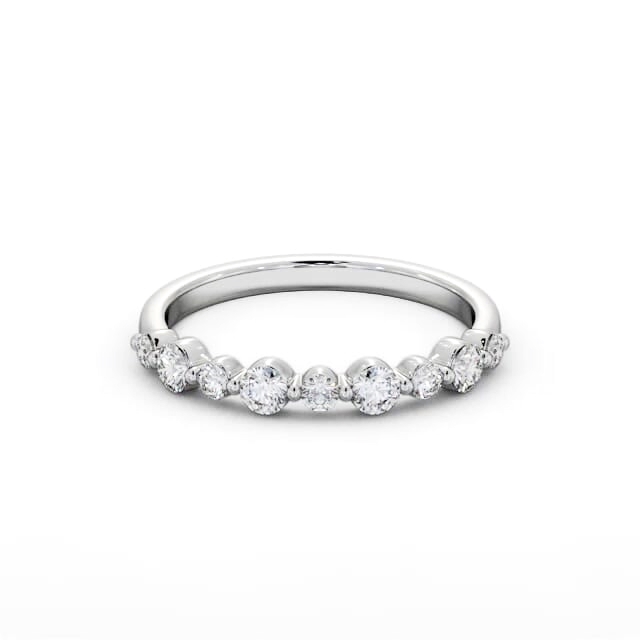 Half Eternity 0.45ct Round Diamond Ring 18K White Gold - Launa HE77_WG_HAND