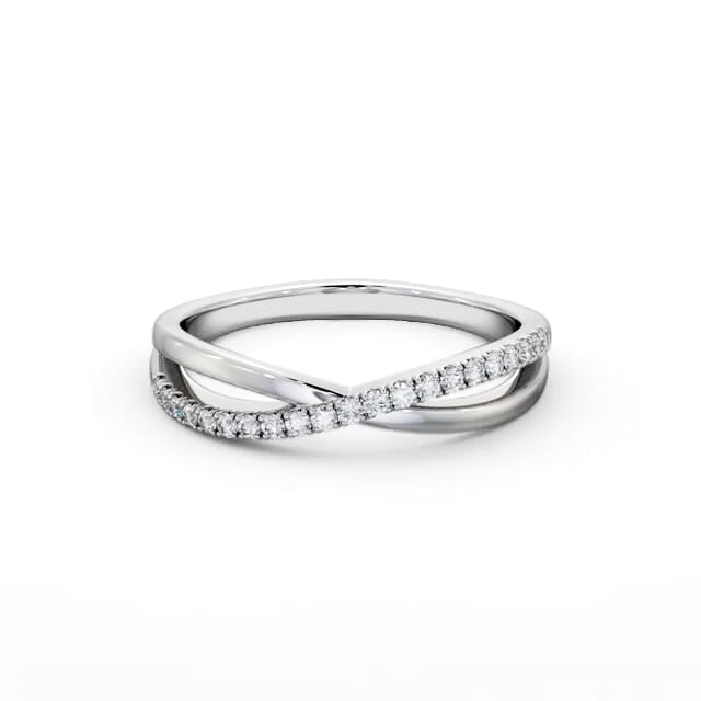 Half Eternity 0.15ct Round Diamond Ring 18K White Gold - Ingrid HE78_WG_HAND
