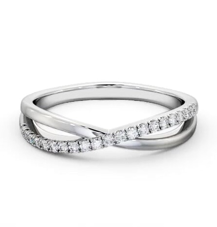 Half Eternity 0.15ct Round Diamond Bow Design Ring 18K White Gold HE78_WG_THUMB1
