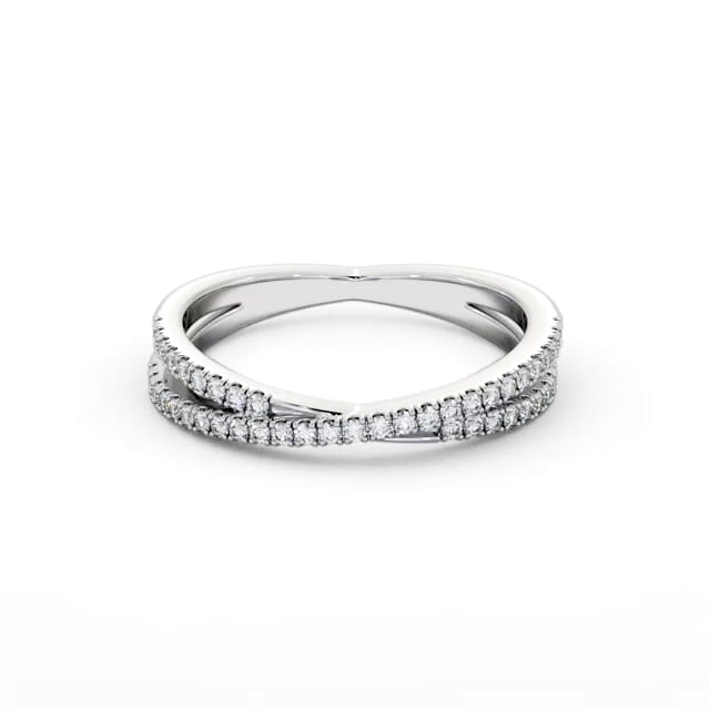 Half Eternity 0.25ct Round Diamond Ring 18K White Gold - Ameena HE79_WG_HAND