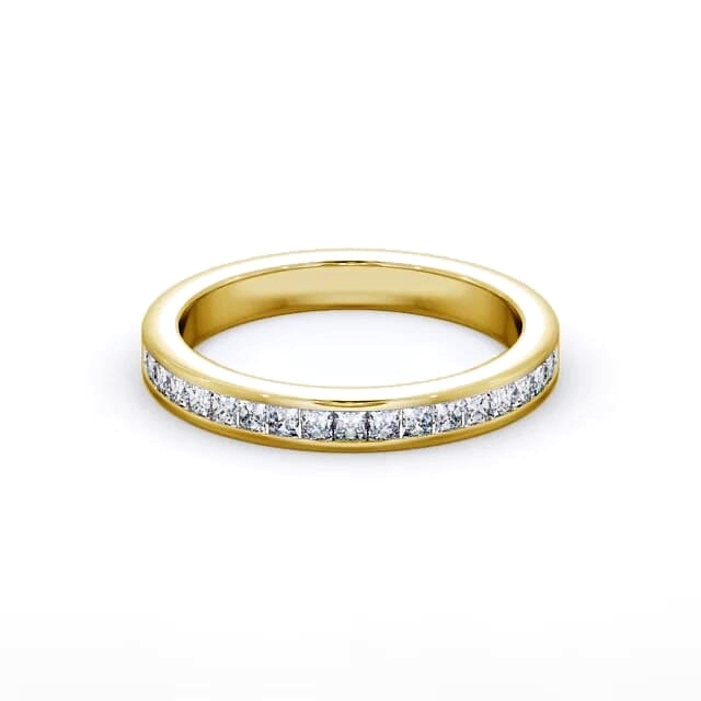 Half Eternity Princess Diamond Ring 9K Yellow Gold - Landrie HE7_YG_HAND
